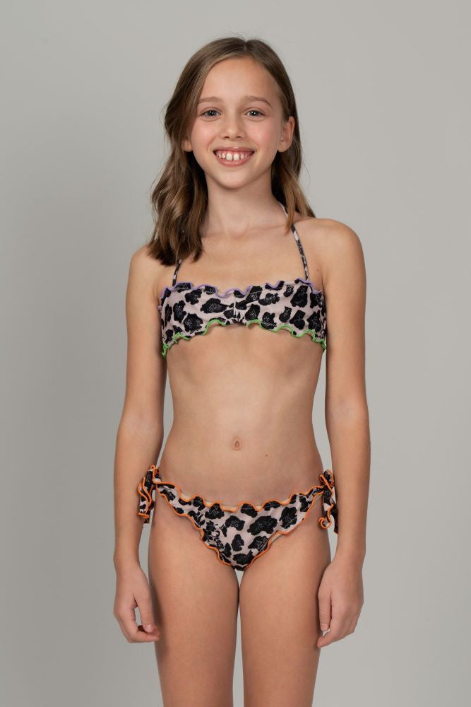 BIKINI TRIANGOLO BAMBINA ANIMALIER FJ221529 ANIMALIER FXXK